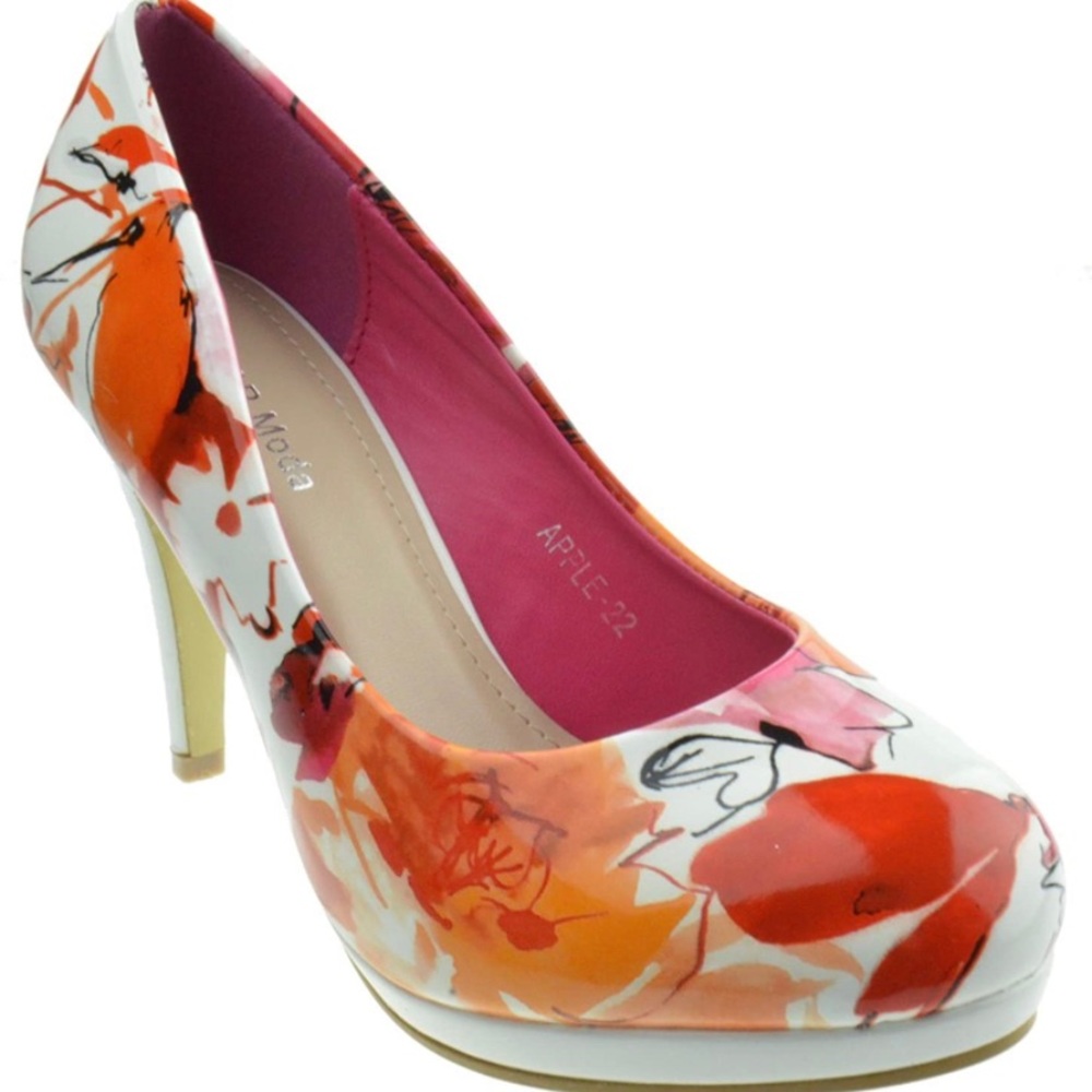 Women’s High Heel Floral Patent Pump